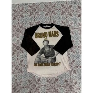 Bruno Mars 24K Magic World Tour 2017 Raglan Baseball Tee Shirt Mens Small USA